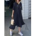 Leisure Solid Ruffle V Neck Midi Casual Dress