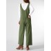 Solid Pocket Open Back Sleeveless Straight Leg Jumpsuit