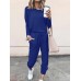 Women Side Pockets Solid Fitting Maxi Length Casual Two  Piece Sets