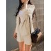 Solid 3 4 Sleeve Lapel Elastic Waist Two Pieces Suit