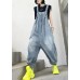 Denim blue overalls new summer thin casual one-piece pants